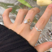 Irregular Bubbles Wave Adjustable Ring in 925 Sterling Silver