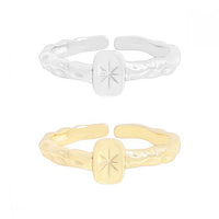 Shining Starburst Adjustable 925 Sterling Silver Ring