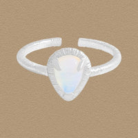 Lady Waterdrop Natural Opal Adjustable Ring