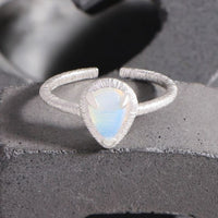 Lady Waterdrop Natural Opal Adjustable Ring