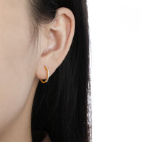 Casual Geometry Hoop Earrings in 925 Sterling Silver