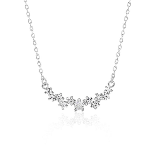 Irregular CZ 925 Sterling Silver Necklace