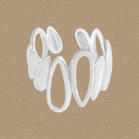 Irregular Hollow Waterdrop Sterling Silver Adjustable Ring