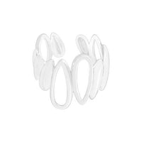 Irregular Hollow Waterdrop Sterling Silver Adjustable Ring