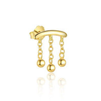 Golden Beads Tassel 925 Sterling Silver Set