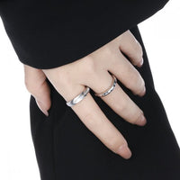 Rhombus Carved Adjustable 925 Sterling Silver Ring
