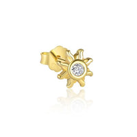 Celestial Crystal Gold Stud Earring (Single)