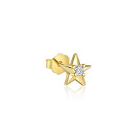 Celestial Crystal Gold Stud Earring (Single)