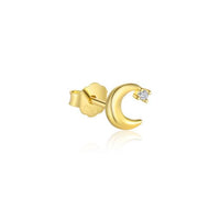 Celestial Crystal Gold Stud Earring (Single)