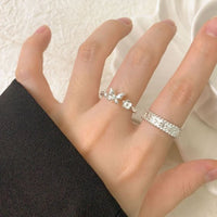 Flying Butterfly Border Relief 925 Sterling Silver Adjustable Ring