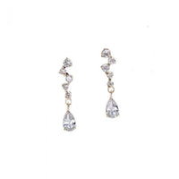 Crystal Waterdrop Sterling Silver Dangling Earrings