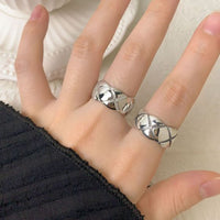 Quilted Wide Adjustable Ring in 925 Sterling Silver