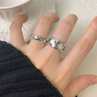 Quilted Wide Adjustable Ring in 925 Sterling Silver