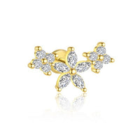Crystal Flower 925 Sterling Silver Studs, Ring, Necklace & Bracelet