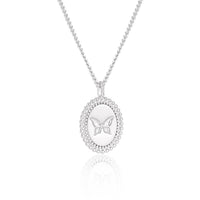 Oval Butterfly Signet Necklace