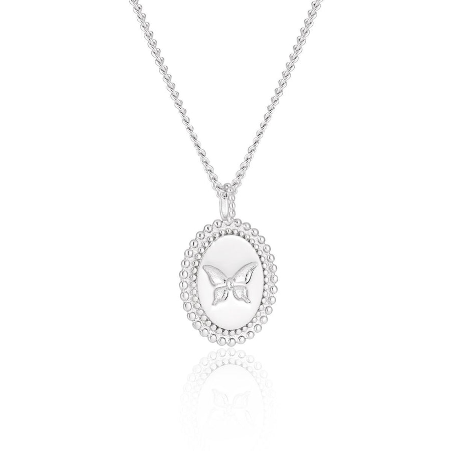 Oval Butterfly Signet Necklace