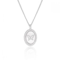 Oval Butterfly Signet Necklace