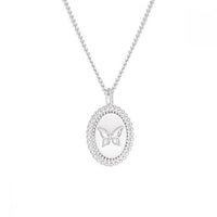 Oval Butterfly Signet Necklace