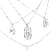 Crystal Star Geometry Necklace in 925 Sterling Silver
