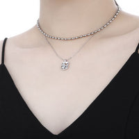 Crystal Star Geometry Necklace in 925 Sterling Silver