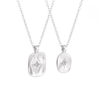 Crystal Star Geometry Necklace in 925 Sterling Silver