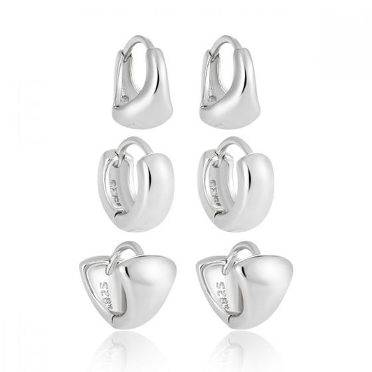 Mini Circle Geometry Hoop Earring (Single)