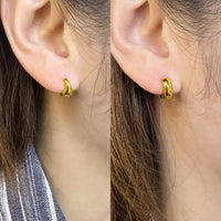 Mini Circle Geometry Hoop Earring (Single)