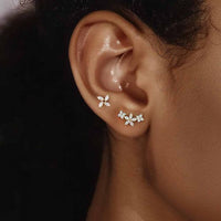 Cubic Zirconia Flower Windmill Stud Earrings