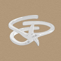 Starfish Adjustable Ring, 925 Sterling Silver