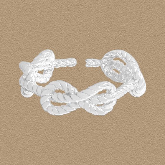 Twisted Bow-Knot 925 Sterling Silver Adjustable Ring