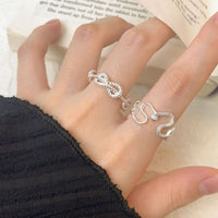 Twisted Bow-Knot 925 Sterling Silver Adjustable Ring