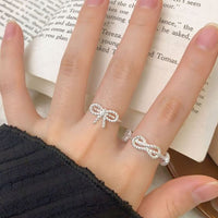 Twisted Bow-Knot 925 Sterling Silver Adjustable Ring