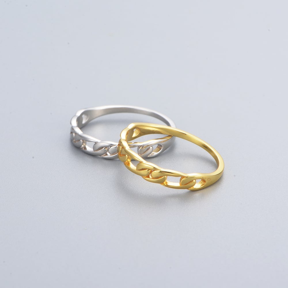 Sterling Silver Eternity Link Chain Ring
