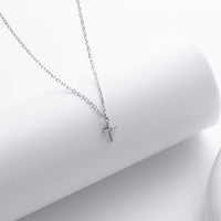 925 Sterling Silver Cubic Zirconia Cross Necklace