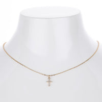 925 Sterling Silver Cubic Zirconia Cross Necklace