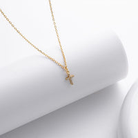 925 Sterling Silver Cubic Zirconia Cross Necklace