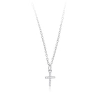 925 Sterling Silver Cubic Zirconia Cross Necklace