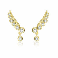 Golden Round Climbing Stud Earrings