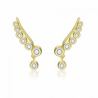 Golden Round Climbing Stud Earrings