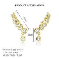 Golden Round Climbing Stud Earrings
