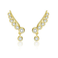 Golden Round Climbing Stud Earrings