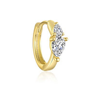 Golden Crystal Tree Branch Sterling Silver Earring Set