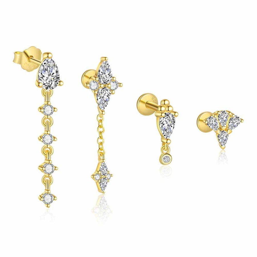 Holiday Geometry Crystal Oval Rhombus Earrings