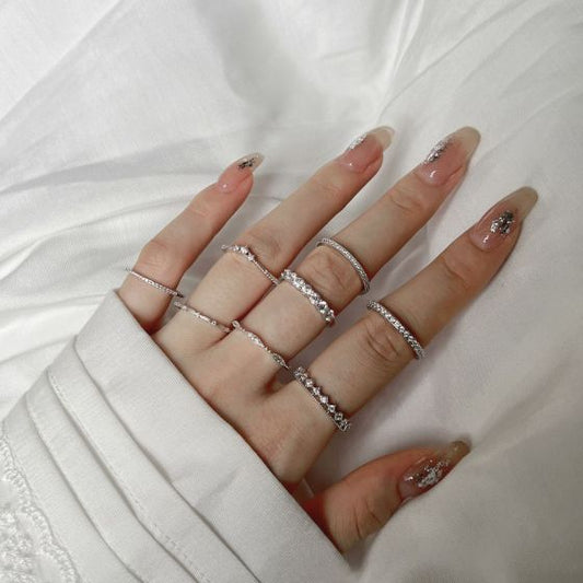 Minimalist CZ Line Adjustable 925 Sterling Silver Ring