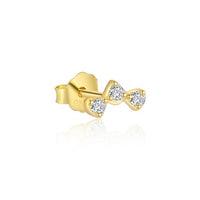 Modern Triangle Cubic Zirconia Sterling Silver Stud Earrings