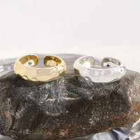 Irregular Hammer Pattern 925 Sterling Silver Adjustable Ring