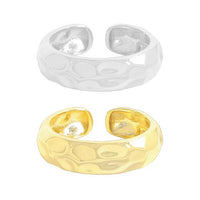 Irregular Hammer Pattern 925 Sterling Silver Adjustable Ring