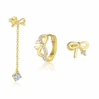 Honey Moon Golden Crystal Bow-Knot Adjustable Ring