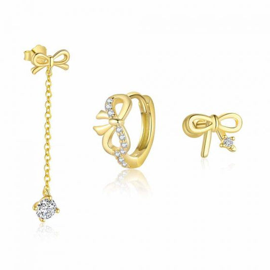 Honey Moon Golden CZ Bow-Knot Adjustable Ring