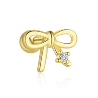 Honey Moon Golden Crystal Bow-Knot Adjustable Ring